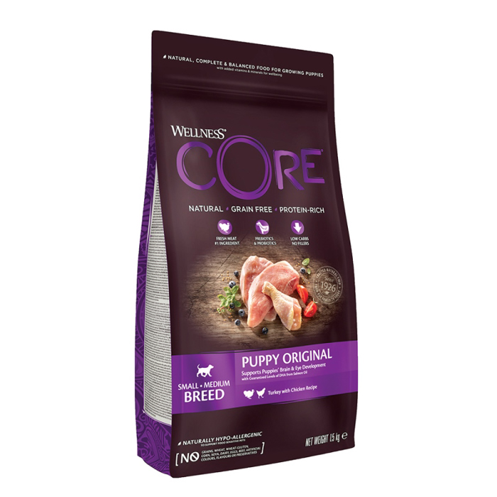 Wellness Core Xira trofi Skulou Puppy Medium-Small Breed Glopoula & Kotopoulo 10kg